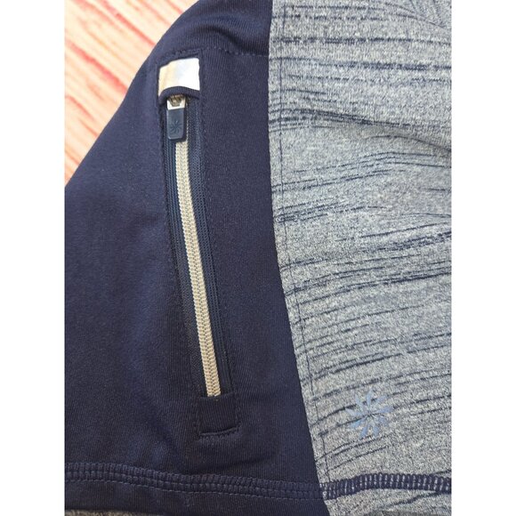 Athleta Womens Large Tall 1/4 Zip Pullover Top Navy & Gray Long Sleeve - Picture 7 of 9
